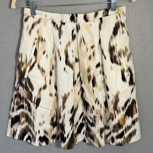 Elie Tahari Cream Skirt with Brown & Mustard Print